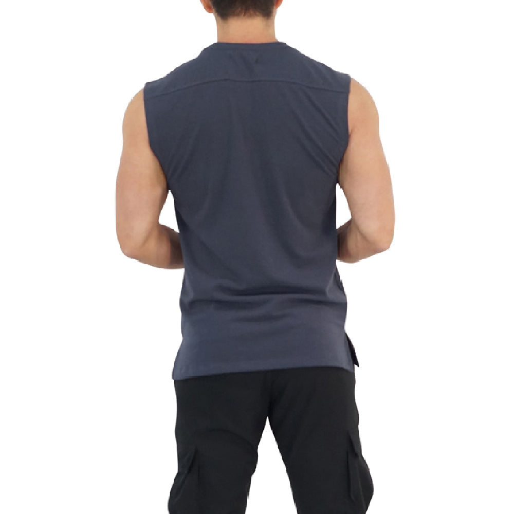 Turn The Pain Cut Off Tank Top Steel Gray