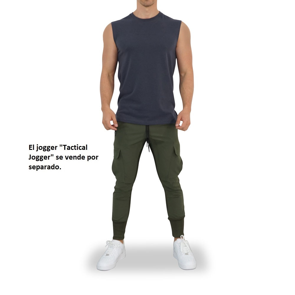 Turn The Pain Cut Off Tank Top Steel Gray