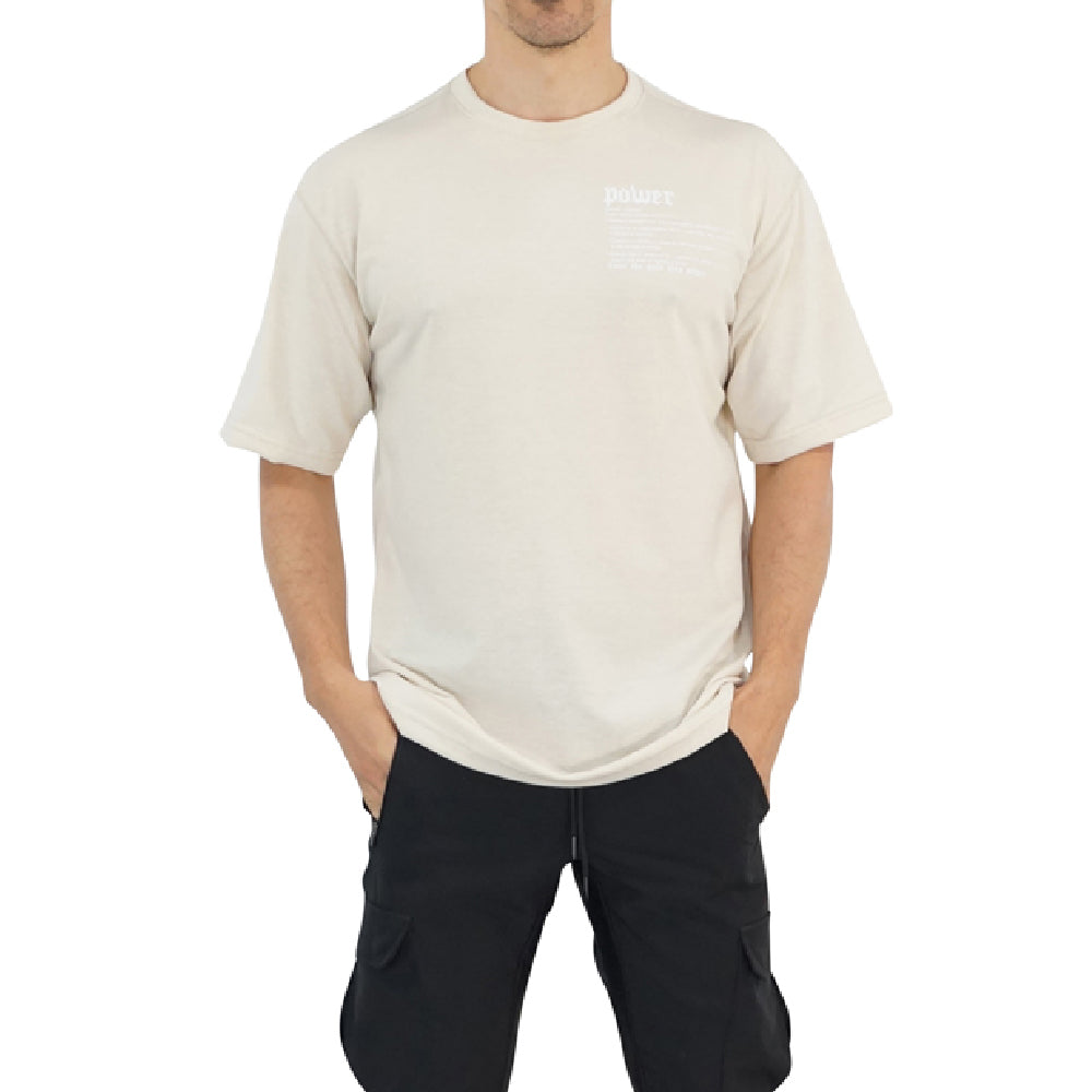Playera Oversized Sand Logo Turn The Pain White