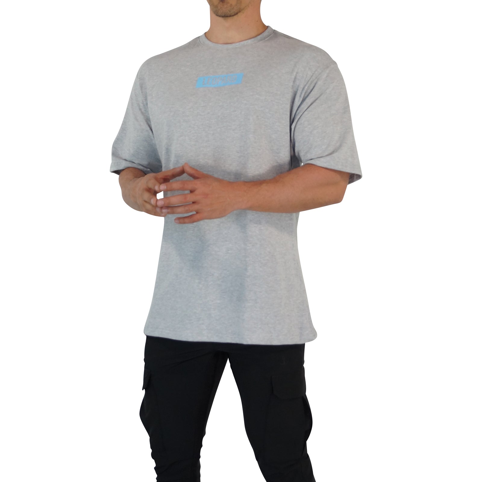 Oversized Logo Leopard Light Gray T-shirt