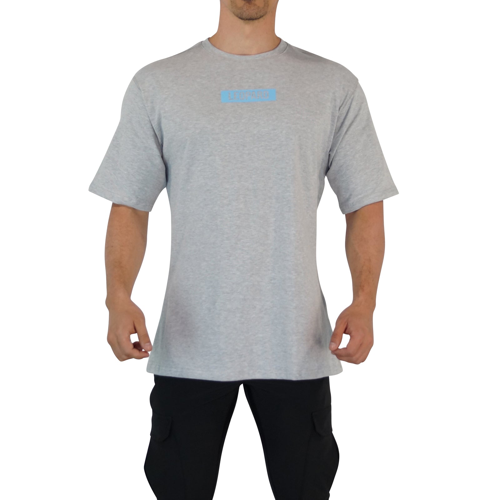 Oversized Logo Leopard Light Gray T-shirt