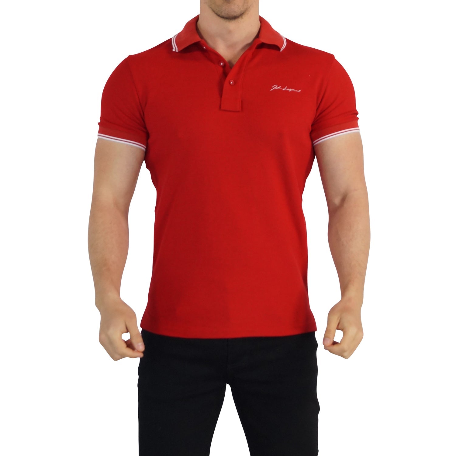 Polo Rojo Mangas Rojo Signature Logo