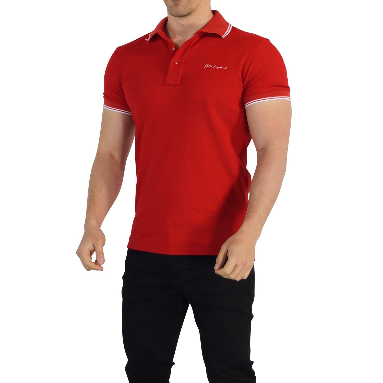 Polo Rojo Mangas Rojo Signature Logo