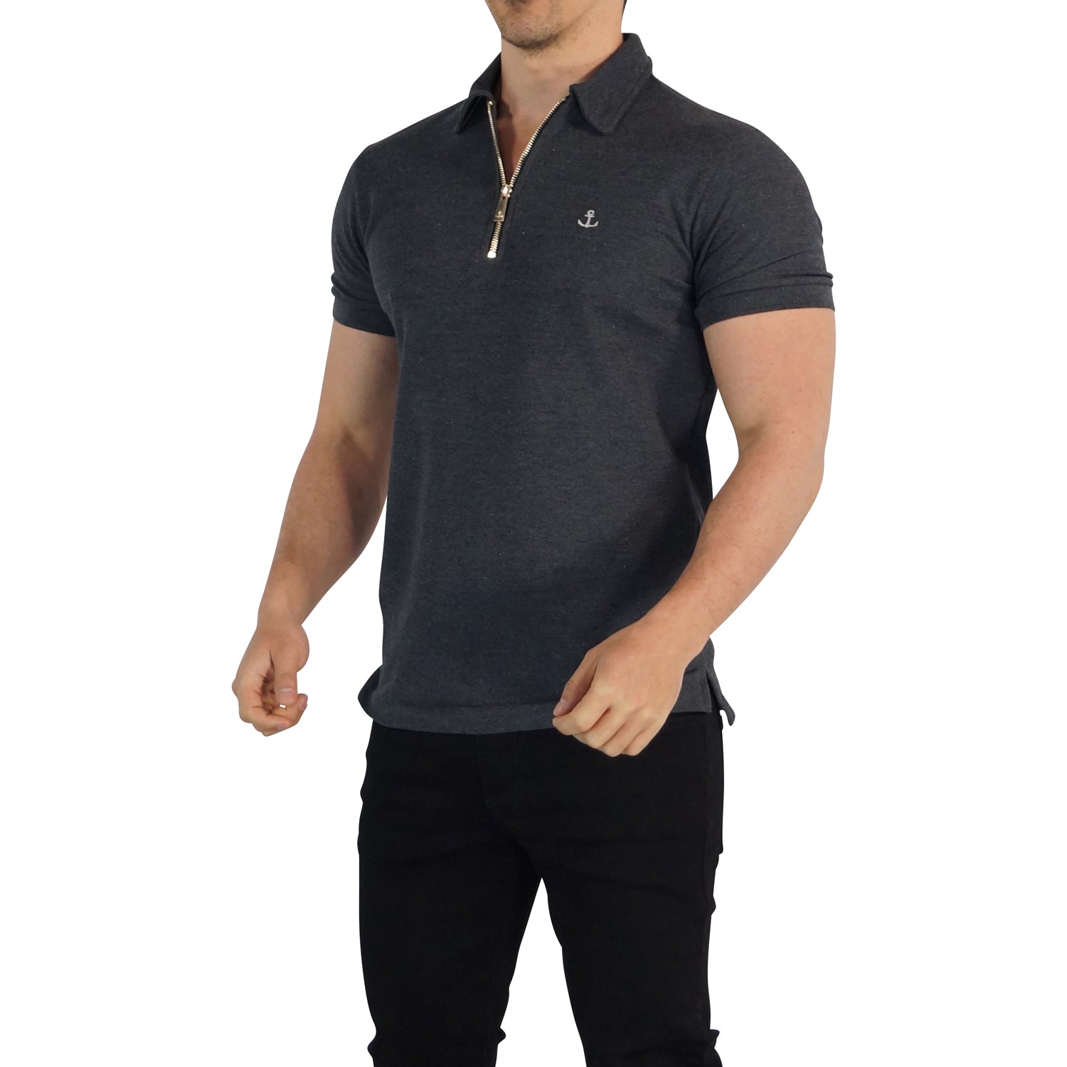 Zipped Polo Manga Corta Full Oxford