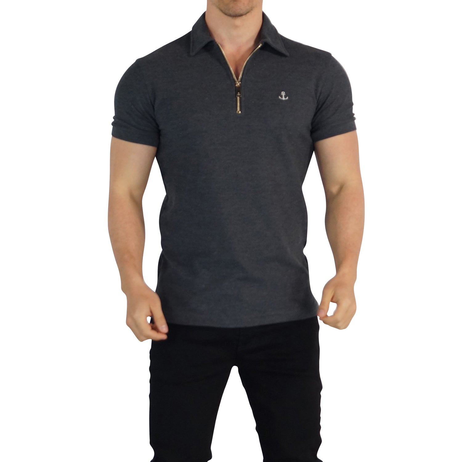 Zipped Polo Manga Corta Full Oxford