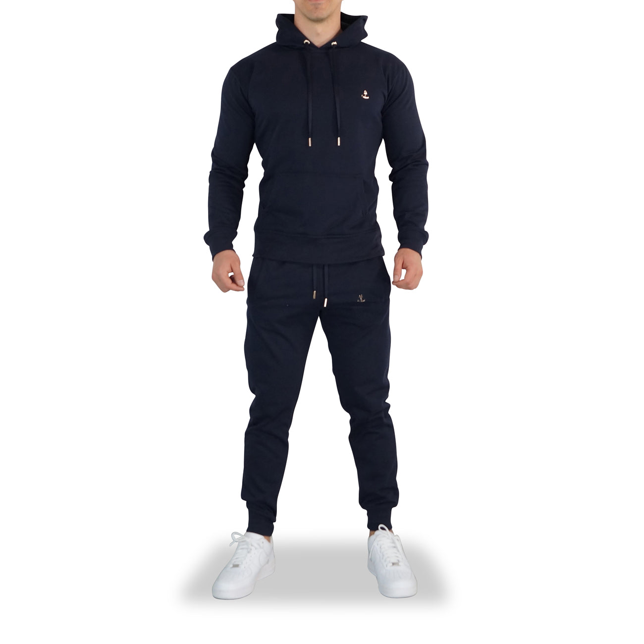 Fleece Tracksuit Navy & Gold Metal Emblem