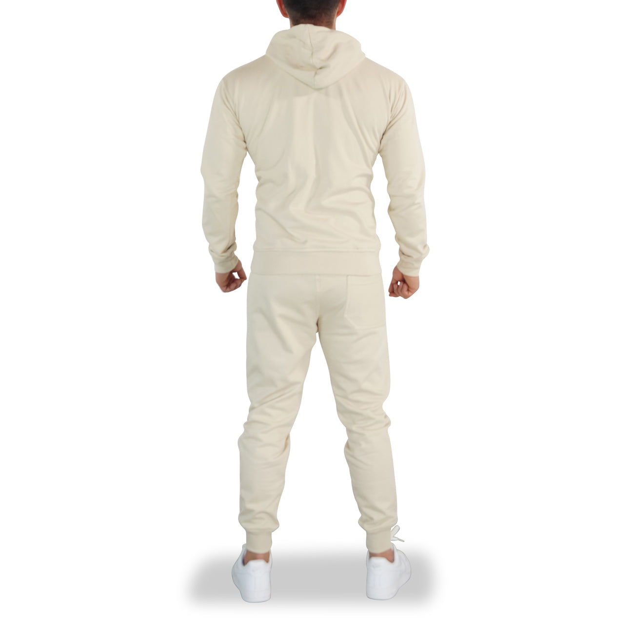 Fleece Tracksuit Beige & Gold Metal Emblem