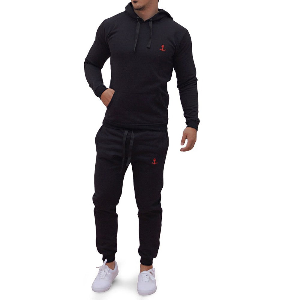 Pants Sudadera Y Pantalón Negro Logo Rojo