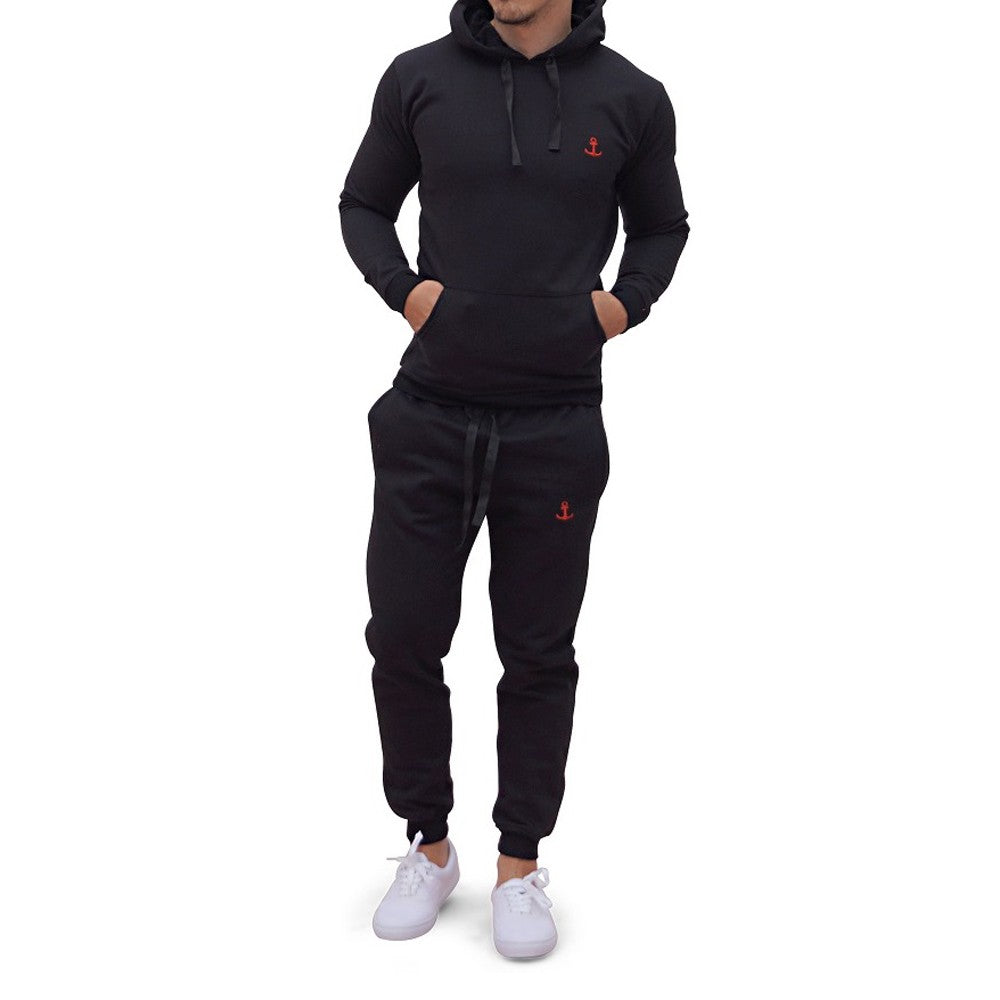 Pants Sudadera Y Pantalón Negro Logo Rojo