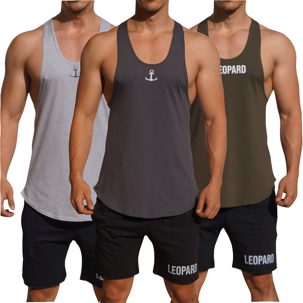 Stringer Tank 3pack Grey-Jasper-Army Green