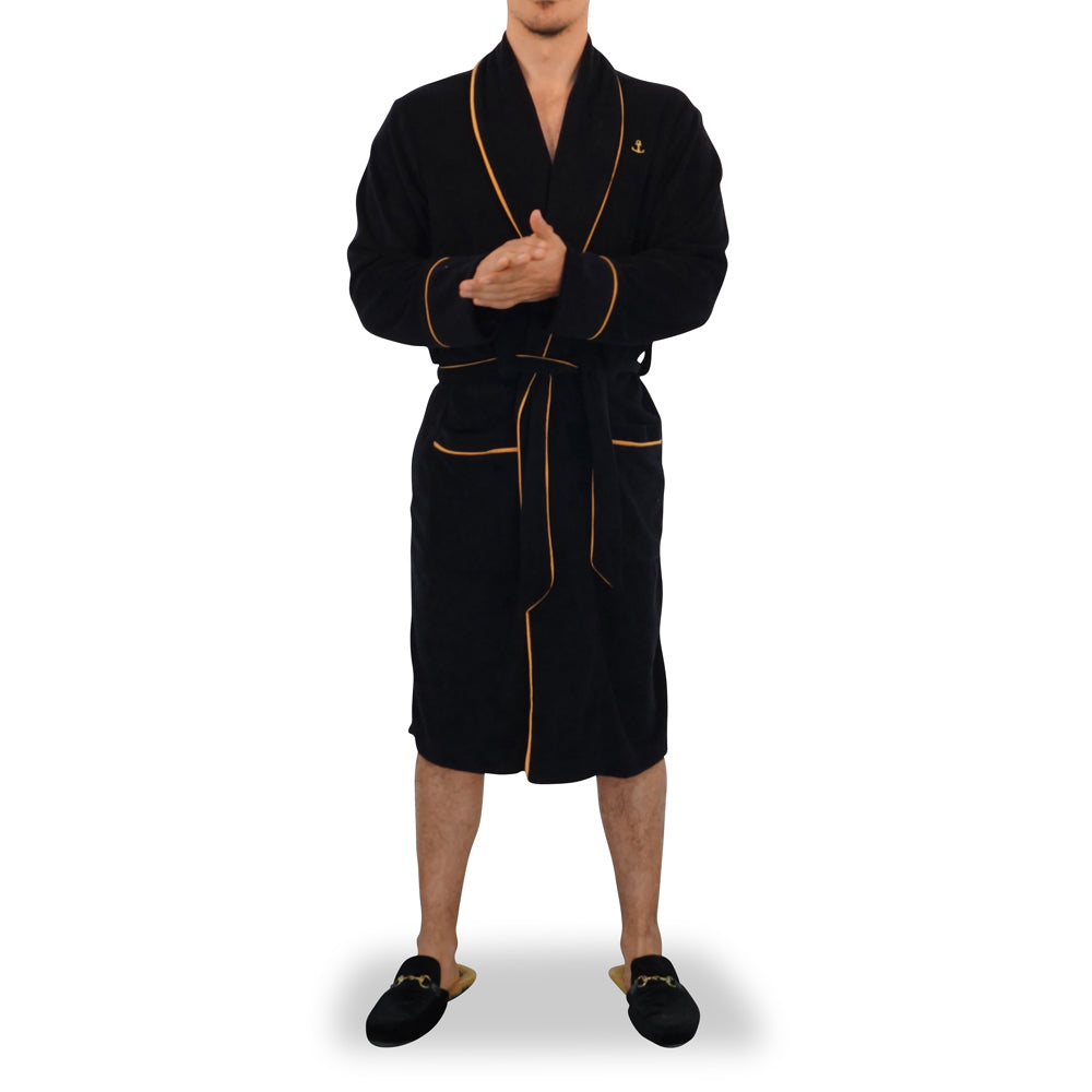 John Leopard Bathrobe Signature Black Gold