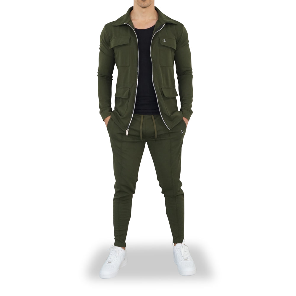Casual Utility Tracksuit Olive