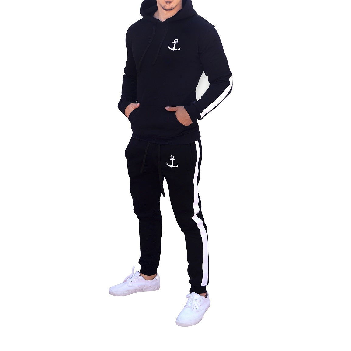 Pants Sweatshirt and Black Pants White Stripe