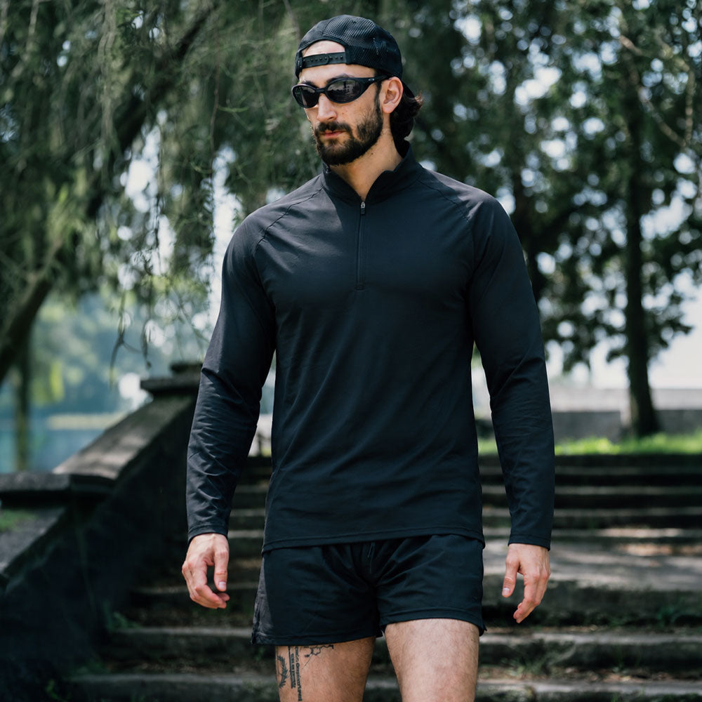 Sudadera Ultra Ligera Motion Series 1/4 Zip Black
