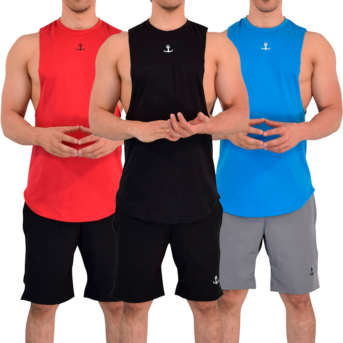 Legacy Sleeveless 3 Pack Red Black Red - Black White Litmus - Blue White White