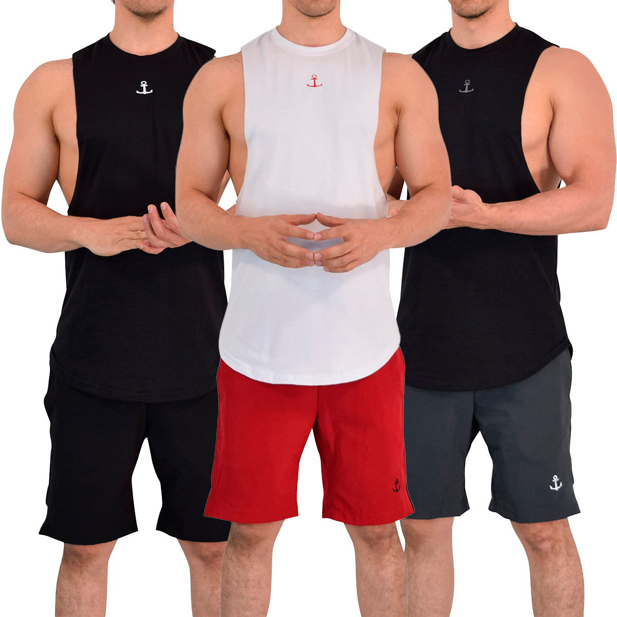 Legacy Sleeveless 3 Pack Black White Litmus - White Red Red - Black Gray Gray