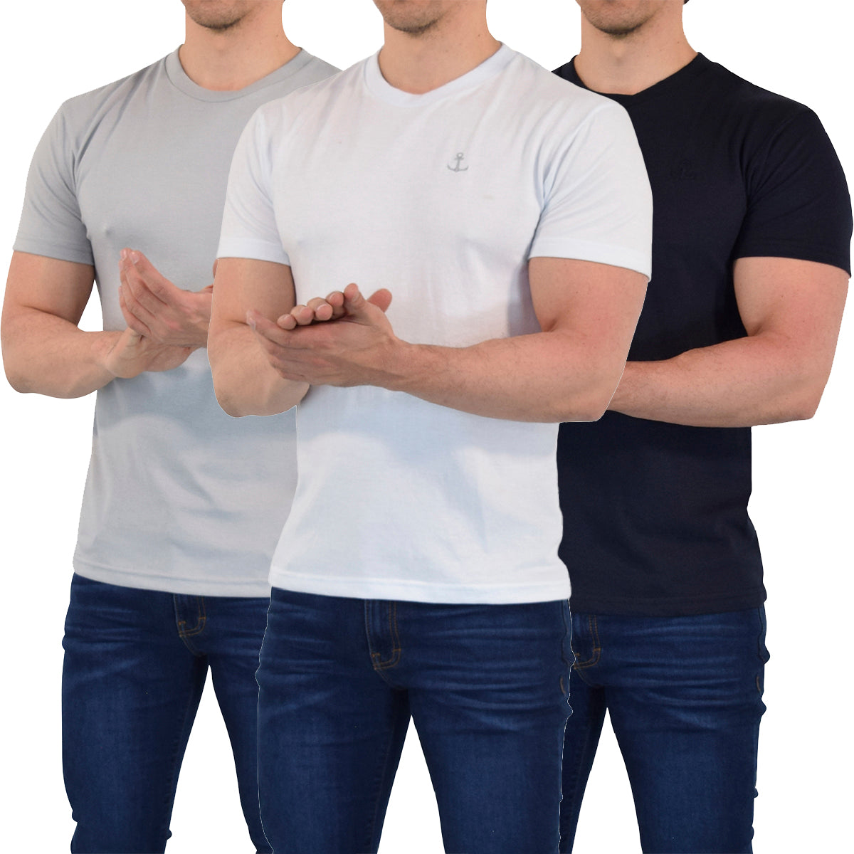 Everyday Regular Fit Shirt 3 Pack Blanco - Gris - Marino