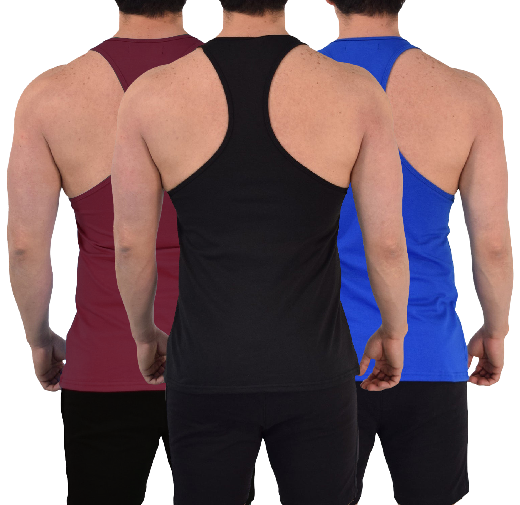 Gym Stringer Tank 3 Pack Varsity Full  Negro - Vino - Rey