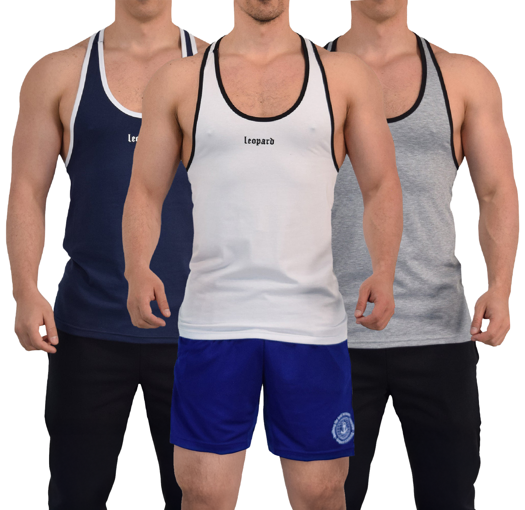 Powerhouse Tank 3 Pack Blanco - Marino - Gris Jaspe