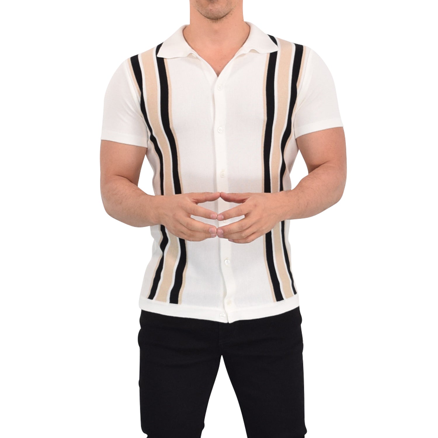 Retro Knitted Shirt Off White