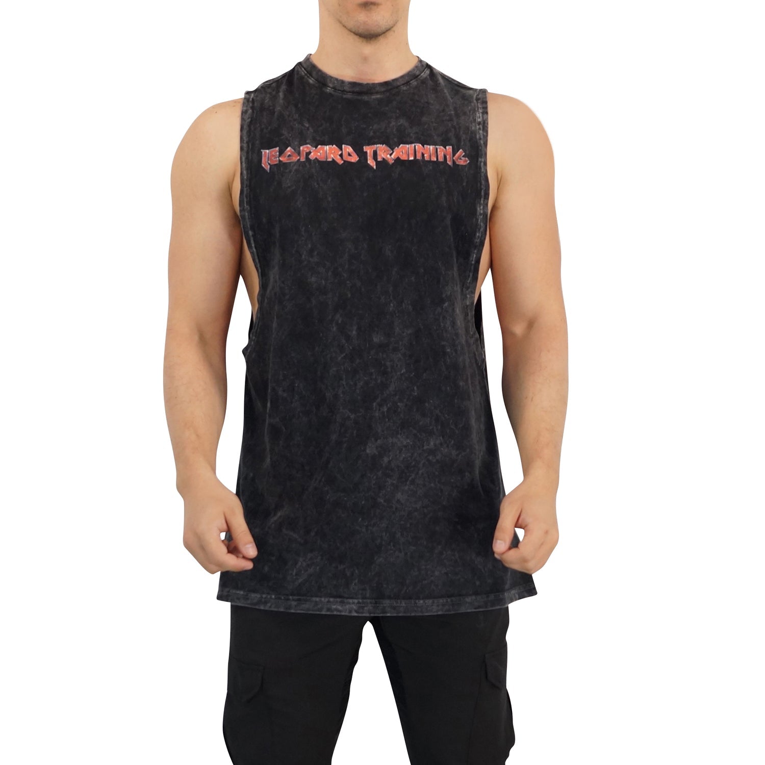 Oversized Sleeveless Damaged Steel Logo T-Shirt