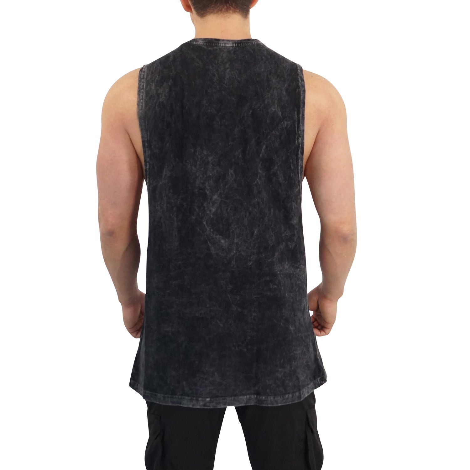 Oversized Sleeveless Damaged Steel Logo T-Shirt