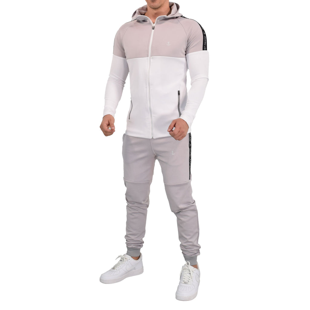 John Leopard - Sigma Tracksuit White/Gray – JOHN LEOPARD