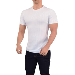 Playera Ribbed Short Sleeve White