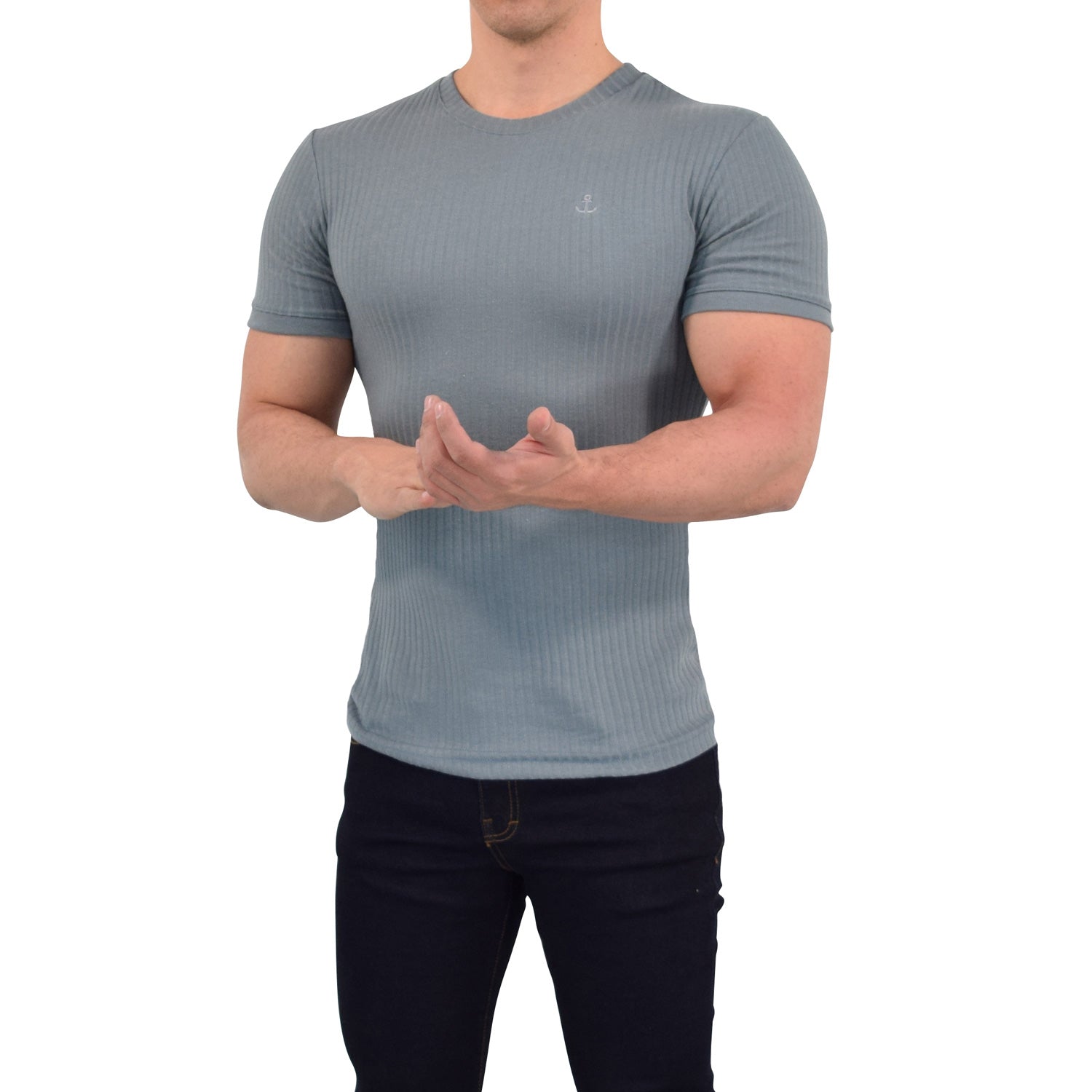 Playera Ribbed Short Sleeve Dark Gray