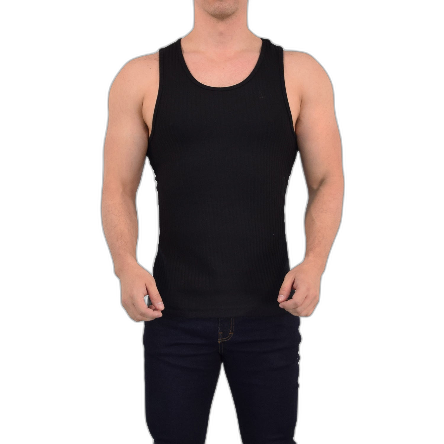 Playera Ribbed Casual Tank Black