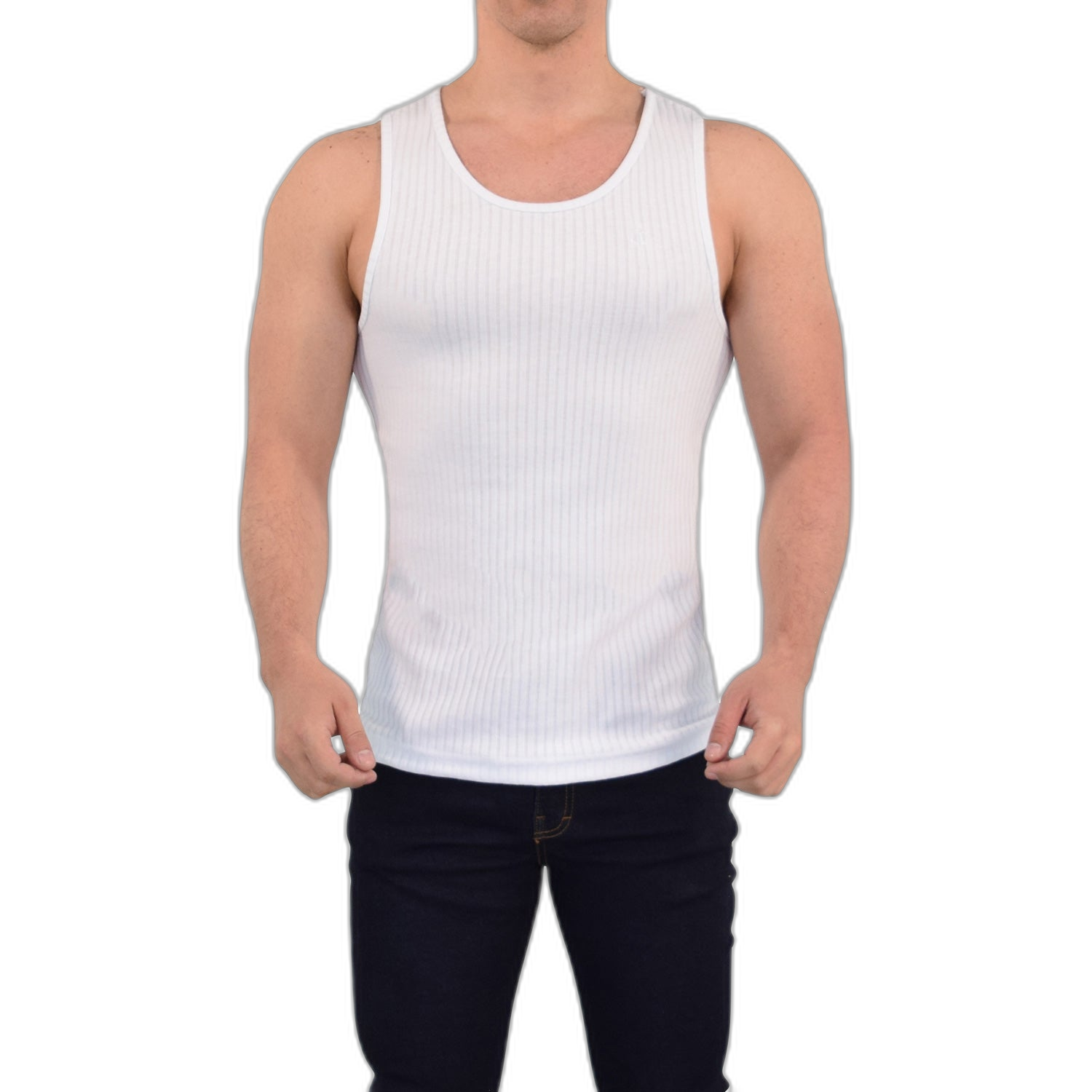 Playera Ribbed Casual Tank White