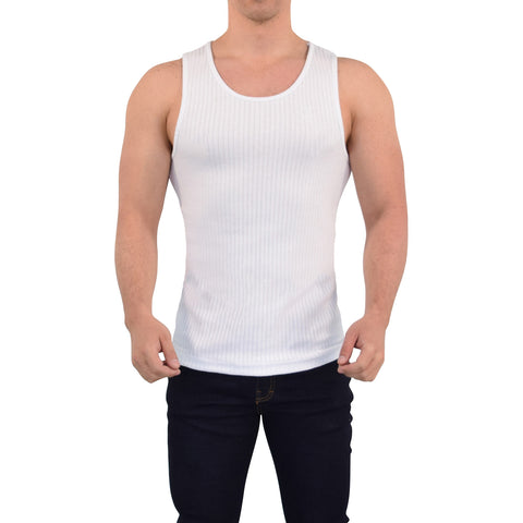 Playera Ribbed Casual Tank White