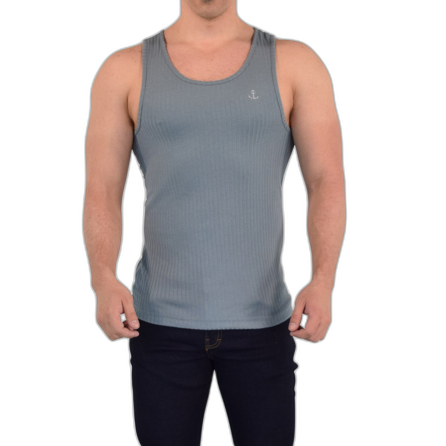 Playera Ribbed Casual Tank Dark Gray
