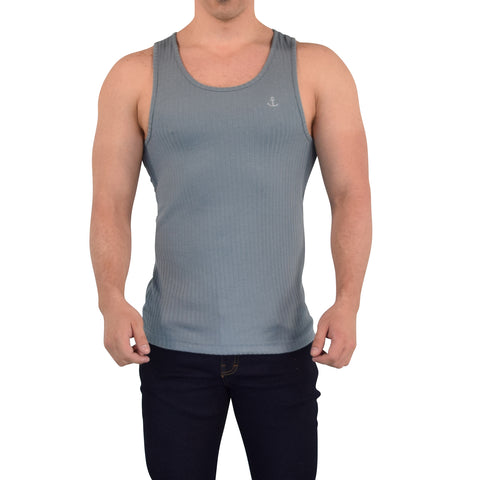Playera Ribbed Casual Tank Dark Gray
