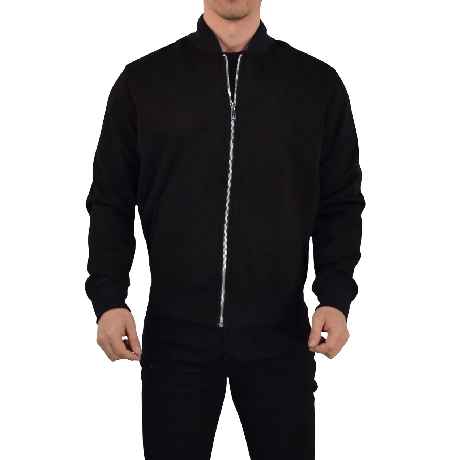 Suede Bomber Jacket Black