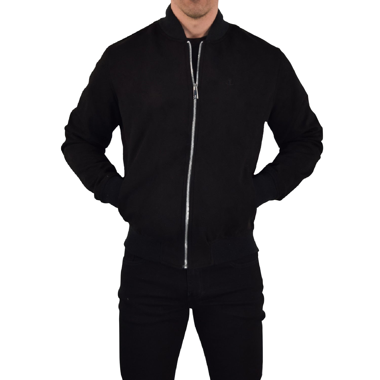 Suede Bomber Jacket Black