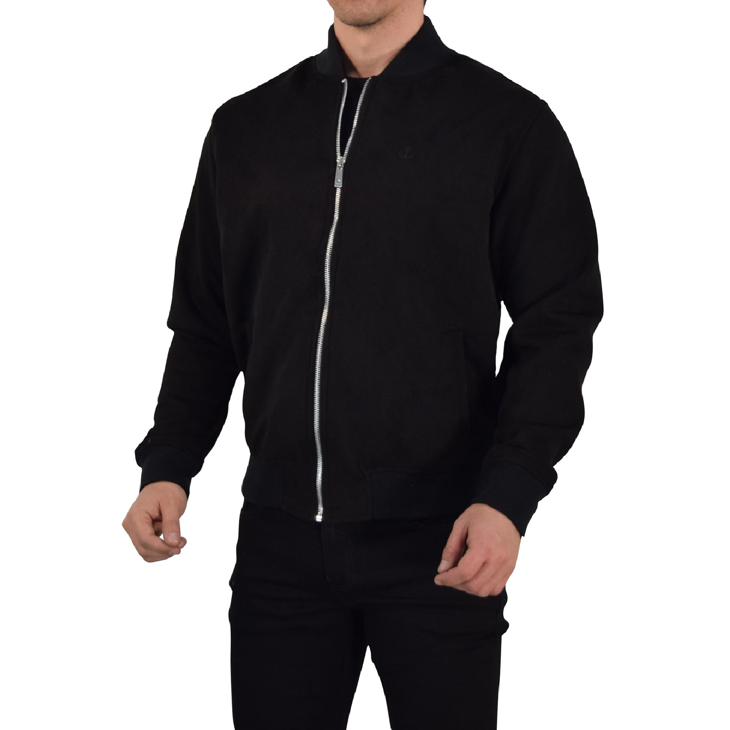Suede Bomber Jacket Black