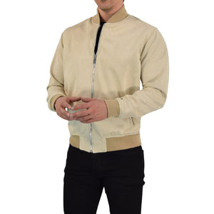 Suede Bomber Jacket Sand