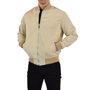 Suede Bomber Jacket Sand