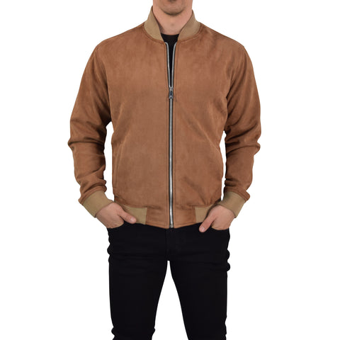 Suede Bomber Jacket Brown