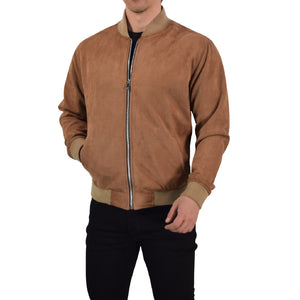 Suede Bomber Jacket Brown