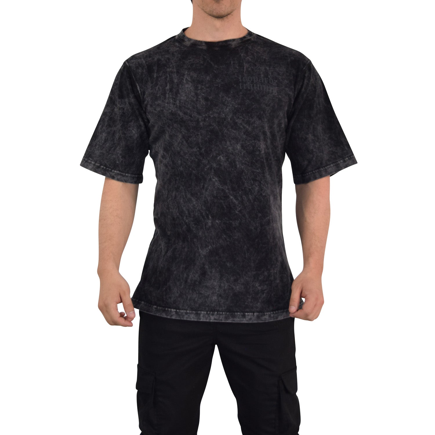 Playera Oversized Iconic Acid Wash Black