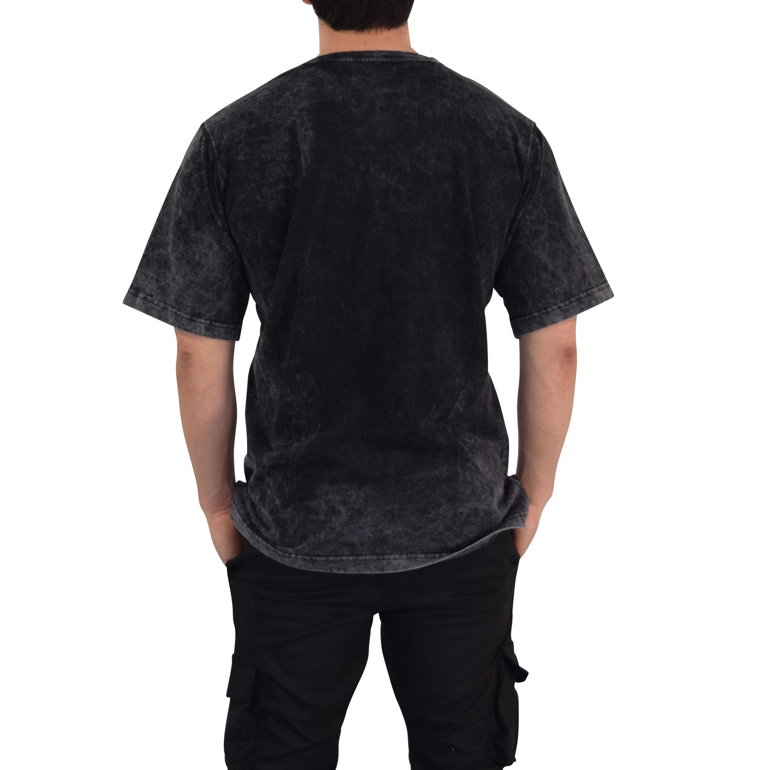 Playera Oversized Iconic Acid Wash Black Anchor