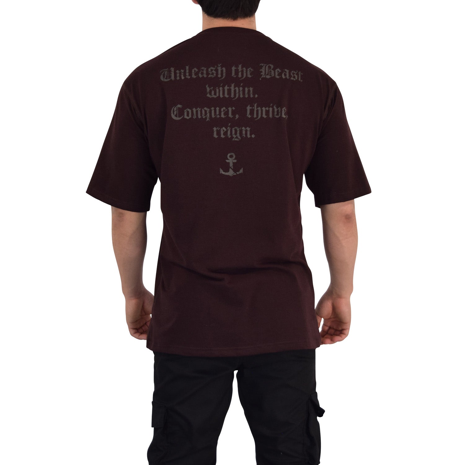 Playera Oversized Dark Brown Unleash The Beast