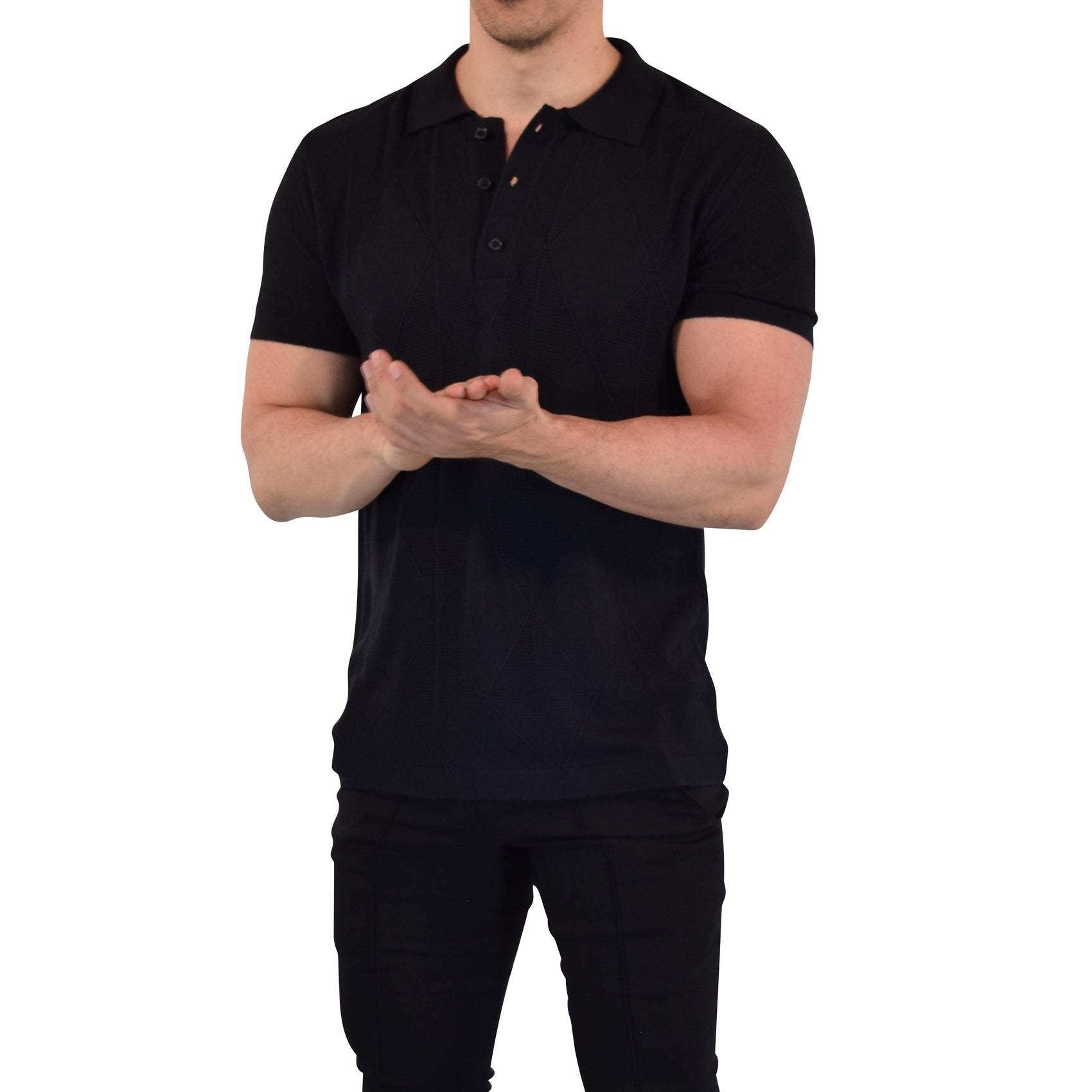 Knitted Golf Club Polo Black