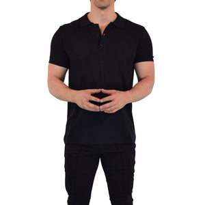 Knitted Golf Club Polo Black