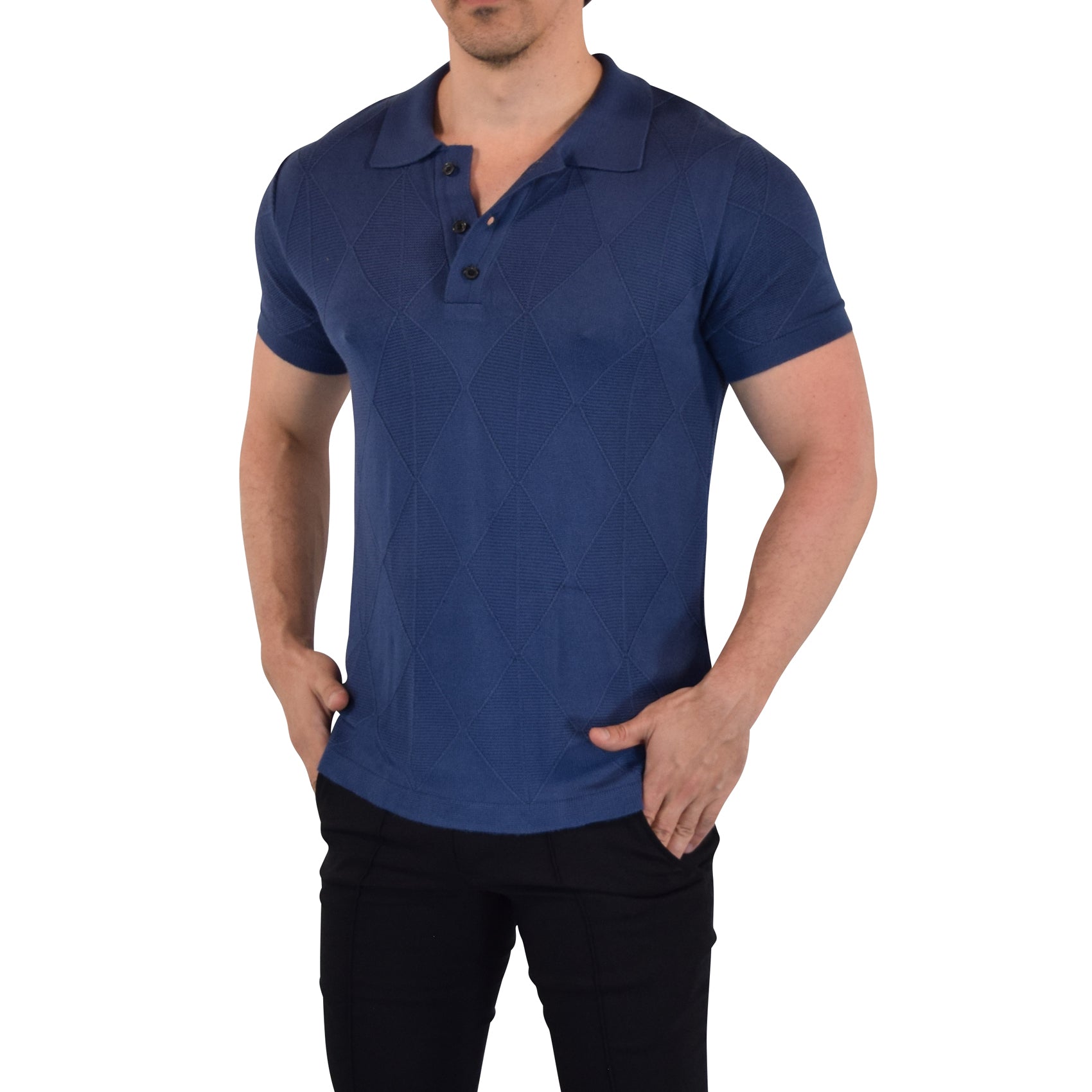 Knitted Golf Club Polo Dark Indigo