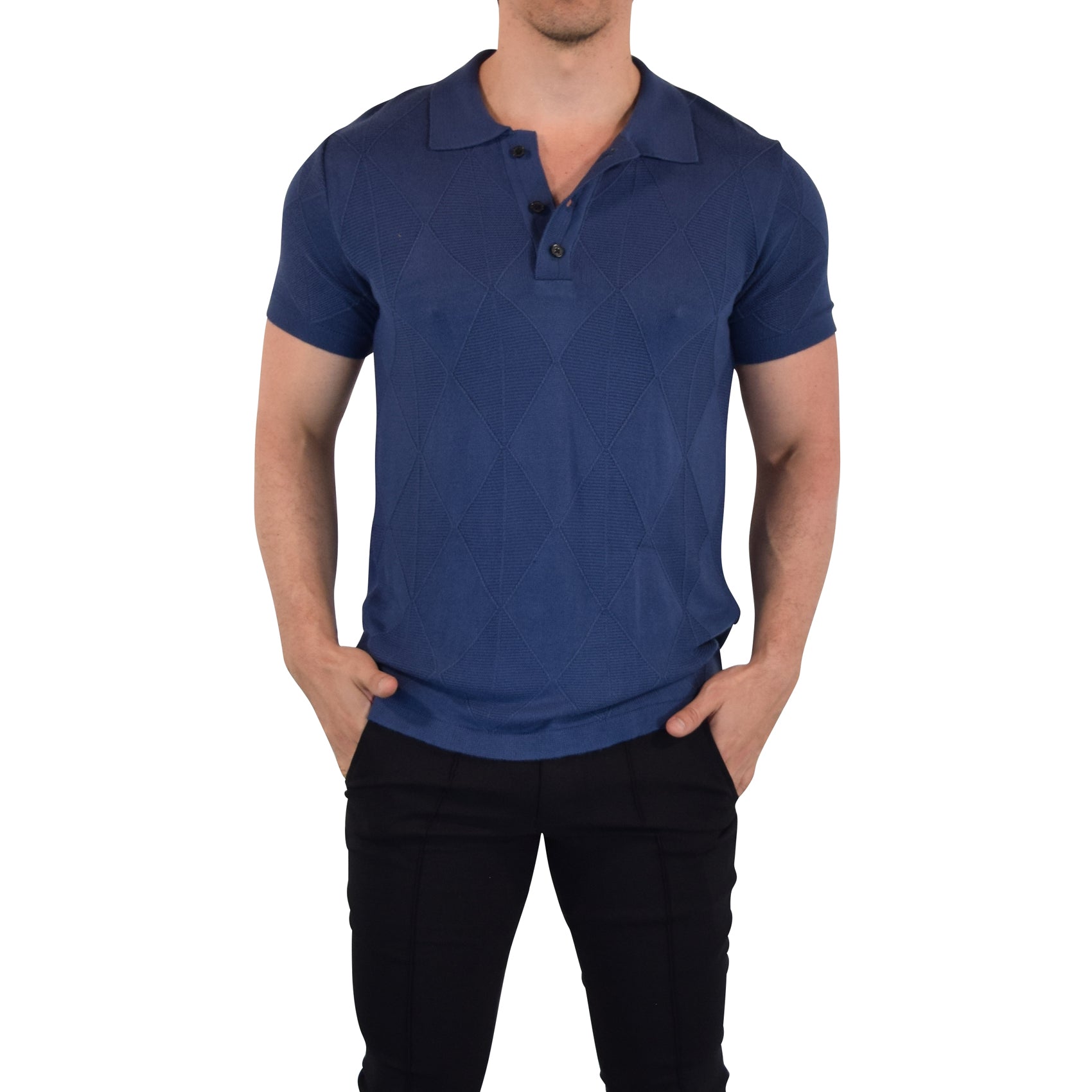 Knitted Golf Club Polo Dark Indigo