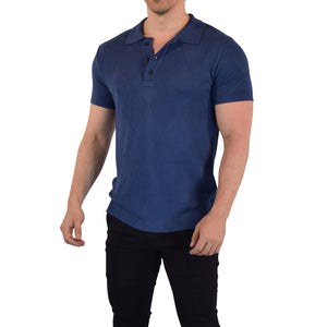 Zipped Short Sleeve Polo Full Black