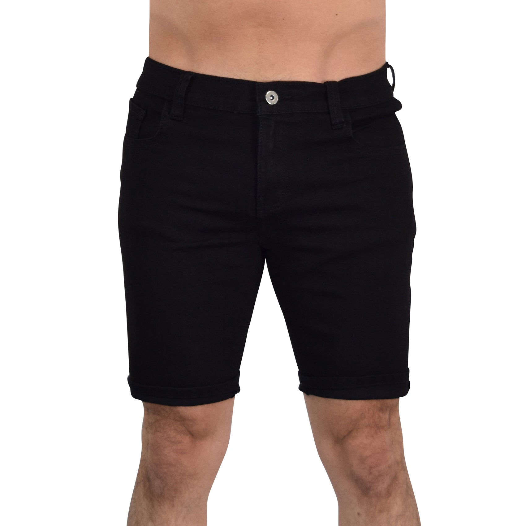 Denim Slim Short  Black